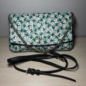 Floral Kate Spade White and Green Crossbody Bag/ small hand bag